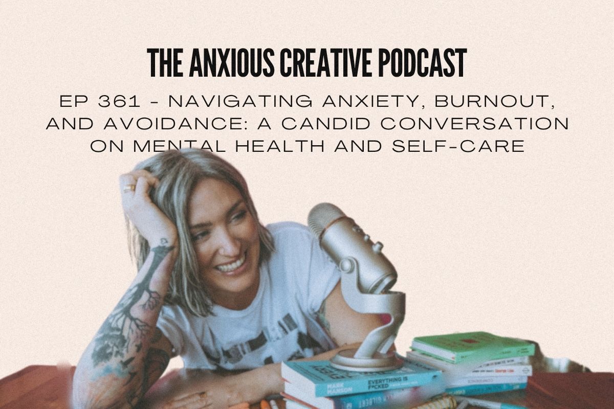 The image is with a woman with a text Navigating Anxiety, Burnout